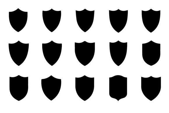 Download Assorted Shield Icon Designs Silhouette - Silhouette Collection
