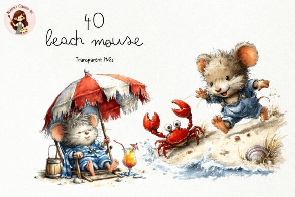 Download Cute Beach Mouse PNG Clipart - Mouse Collection