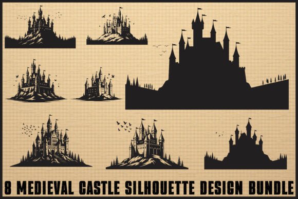 Download Medieval Castle Silhouette Bundle - Silhouette Collection