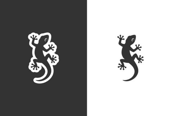 Download A Black Silhouette of a Gecko - Silhouette Collection