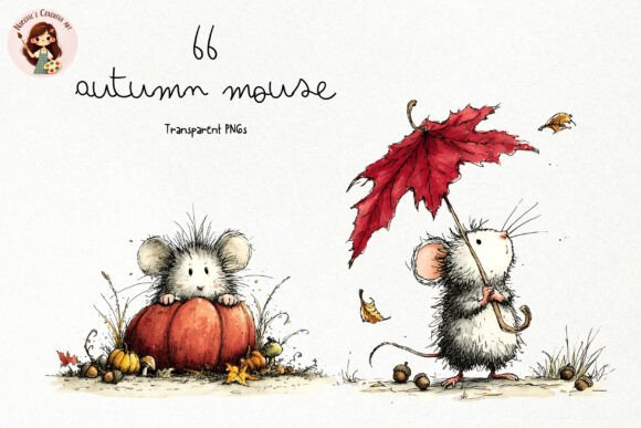 Download Cute Autumn Harvest Mouse PNG Clipart - Mouse Collection