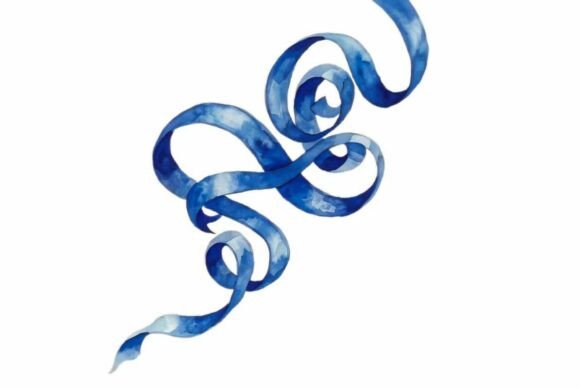 Download Blue Ribbon Streamer Watercolor - Streamer Collection