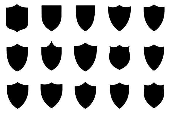 Download Assorted Shield Icon Designs Silhouette - Silhouette Collection
