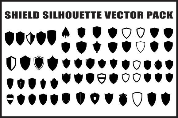 Download Shield Silhouette Vector Set - Silhouette Collection
