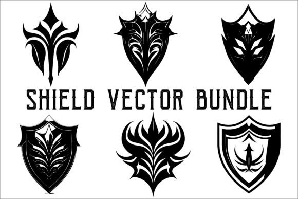 Download Silhouette of Shield Vector Set Bundle - Silhouette Collection