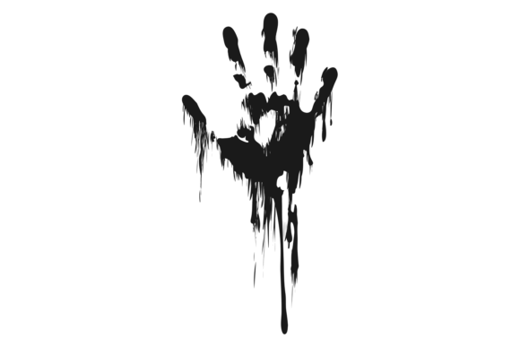 Download Black Handprint Silhouette. Horror Death - Silhouette Collection