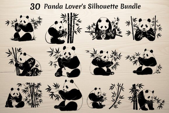 Download 30 Panda Lover's Silhouette Bundle - Silhouette Collection