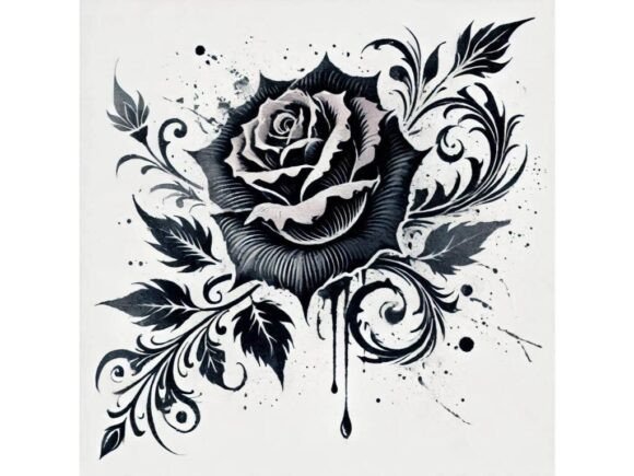 Download Rose Silhouette, Gothic Aesthetic Art - Silhouette Collection