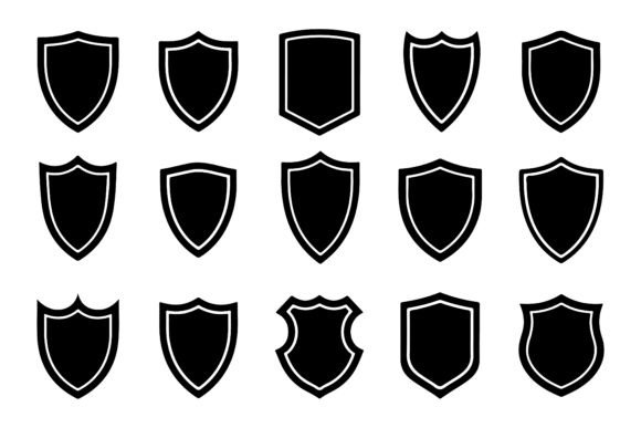 Download Assorted Shield Icon Designs Silhouette - Silhouette Collection