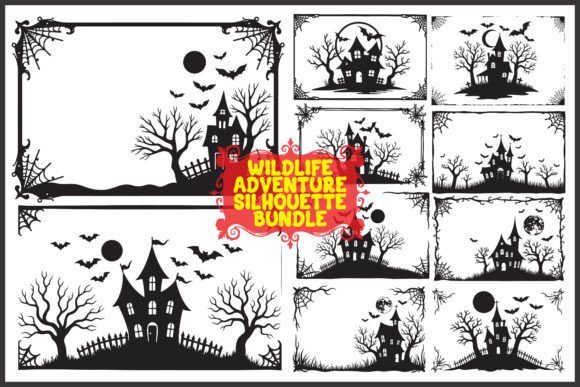 Download Haunted House Halloween Silhouette Bundle - Silhouette Collection