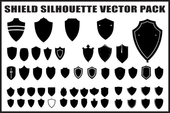 Download Shield Silhouette Vector Set - Silhouette Collection