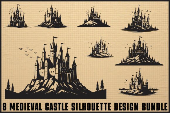 Download Medieval Castle Silhouette Bundle - Silhouette Collection