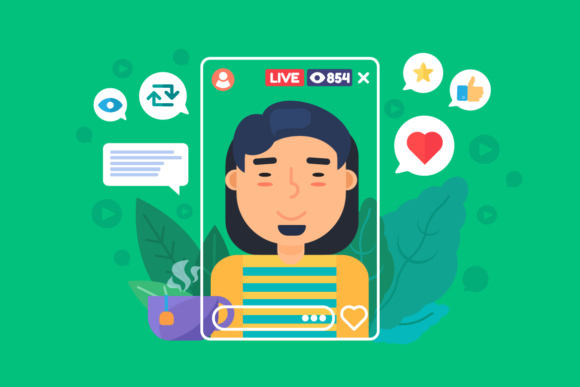 Download Asian Male Streamer Flat Color Vector - Streamer Collection